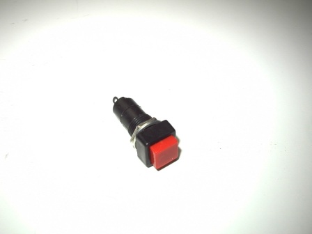 Momentary On Push Button (S.P.S.T) (Square Button / Red) (Mounts In A Hole 12mm Aprox 7/16 In) (Item #0016) $.79